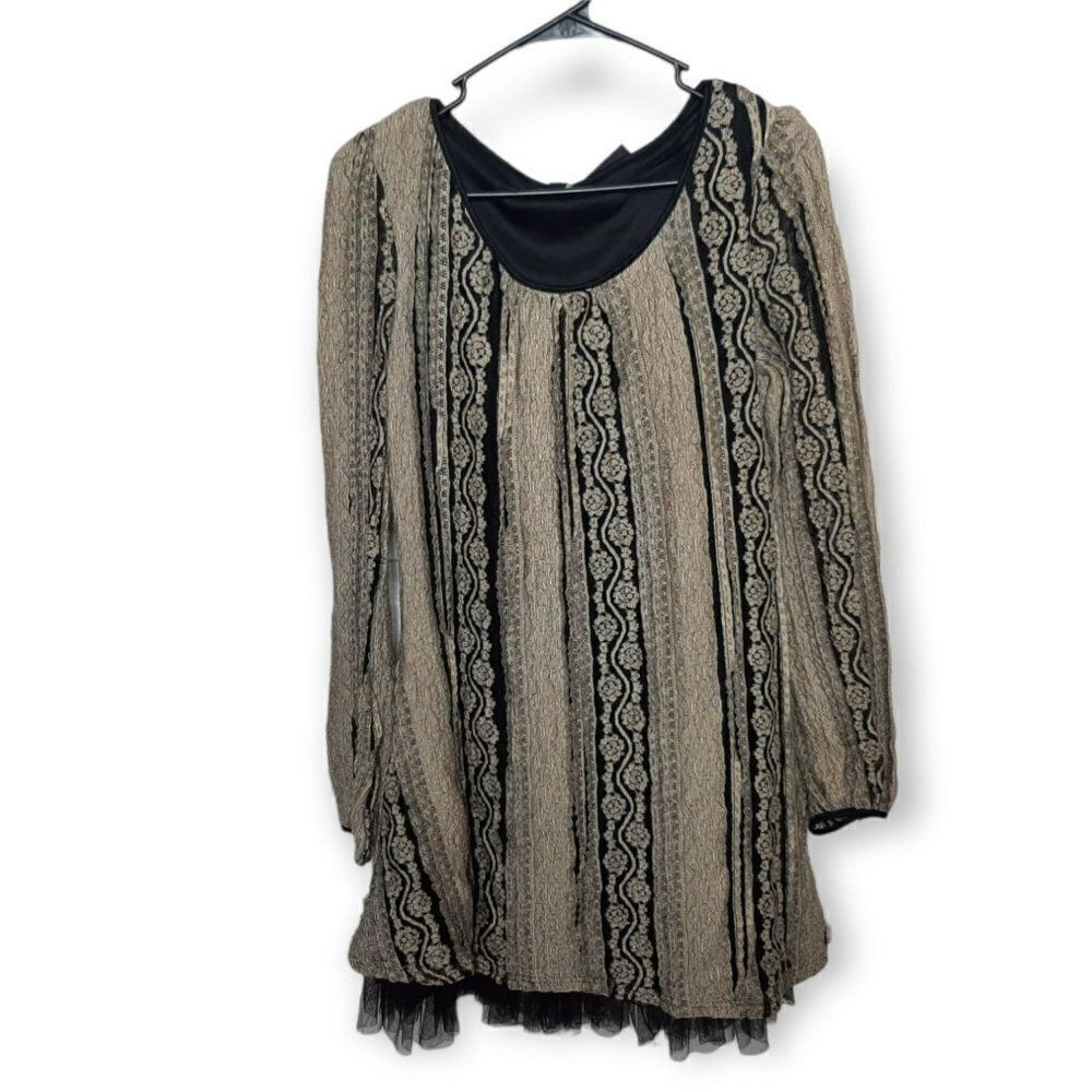 Ryu Long Sleeve Dress with Bows sz S